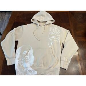 SDL Skys Da Limit Tan Cream Benjamin Franklin Graphic Hoodie Medium Preowned
